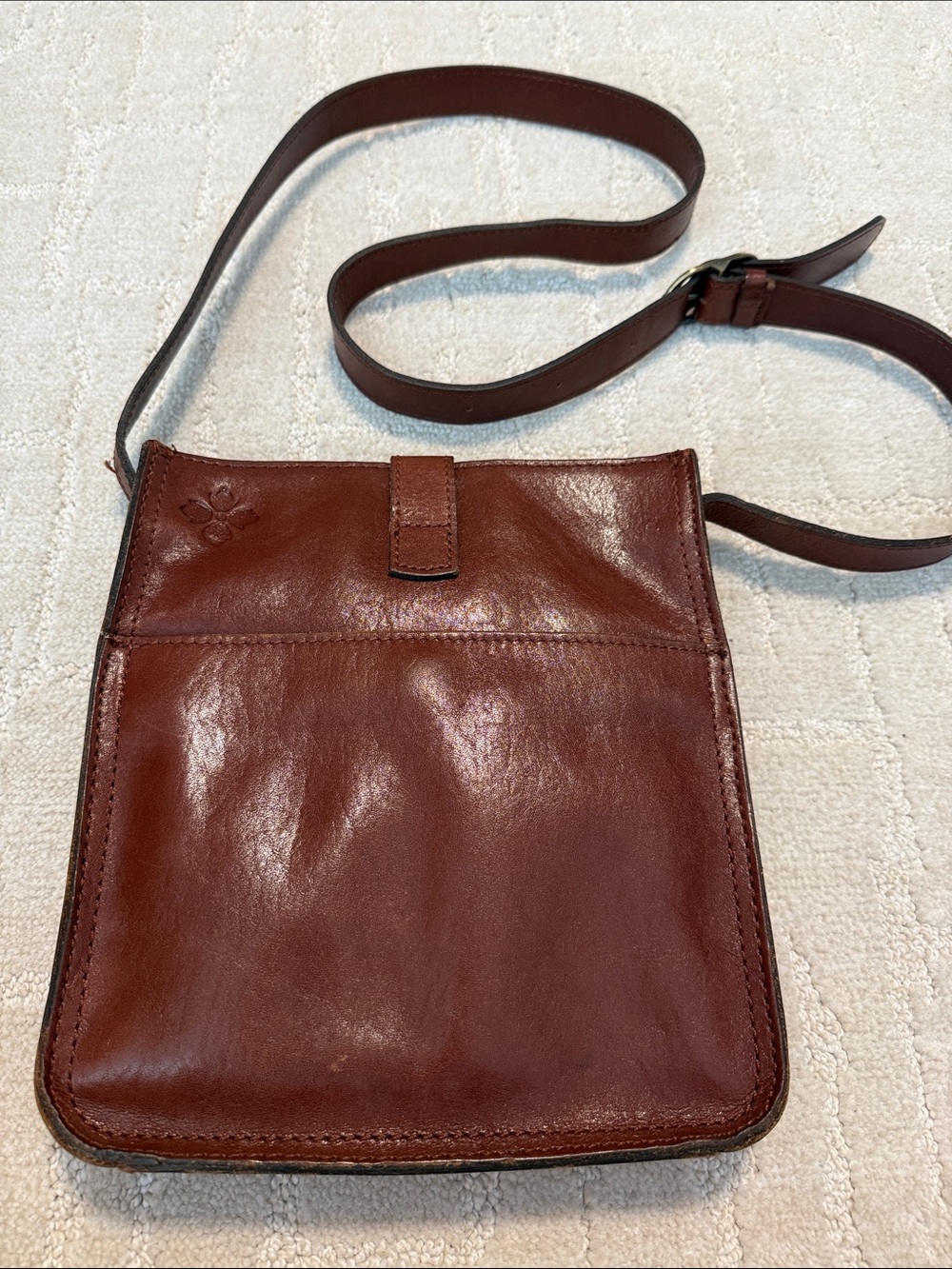 Patricia Nash Mahogany Brown Tooled Leather Crossbody Bag - Picture 2 of 8
